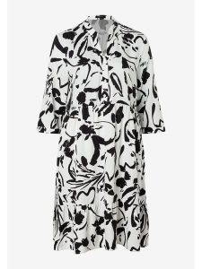 More & More Sukienka w kolorze czarno-białym rozmiar: 38. Białe sukienki More & More, bez wzorów, z wiskozy, bez kołnierzyka, bez ramiączek, midi. Za 185,32 zł.