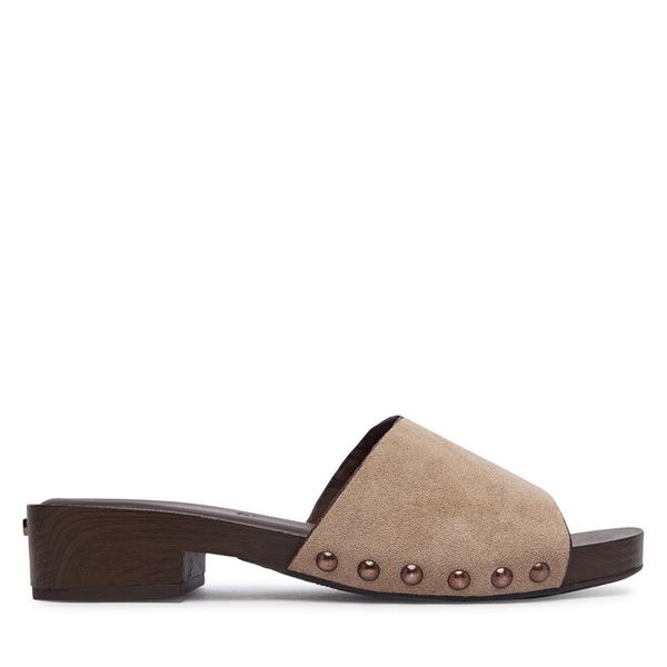 Klapki Tamaris. Brązowe klapki Tamaris, bez wzorów, bez obcasa. Za 259,99 zł.