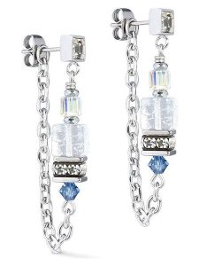 COEUR DE LION Kolczyki-wkrętki z kryształami Swarovski rozmiar: onesize. Niebieskie kolczyki COEUR DE LION, z kryształem, srebrne. Za 236,06 zł.