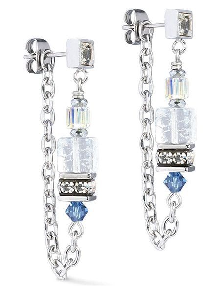 COEUR DE LION Kolczyki-wkrętki z kryształami Swarovski rozmiar: onesize. Niebieskie kolczyki COEUR DE LION, z kryształem, srebrne. Za 236,06 zł.