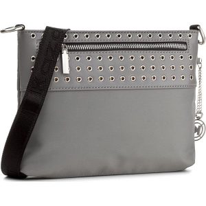 Torebka KAZAR - Lana 30928-TE-11 Szary. Szare listonoszki marki Kazar, w paski, ze skóry ekologicznej. W wyprzedaży za 229,00 zł.