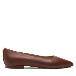 Baleriny LAUREN RALPH LAUREN. Brązowe balerinki Lauren Ralph Lauren, bez wzorów, bez obcasa, bez zapięcia. Za 439,99 zł.