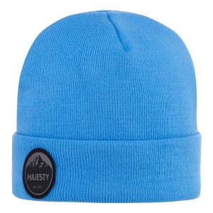 Bawełniana czapka MAJESTY Beanie. Niebieskie czapki MAJESTY, bez wzorów, z bawełny. Za 99,00 zł.