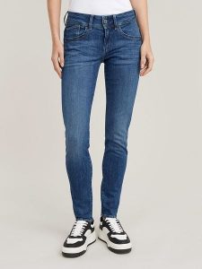 G-Star Dżinsy - Skinny fit - w kolorze niebieskim rozmiar: W29/L30. Niebieskie jeansy G-Star, z aplikacjami. Za 252,71 zł.