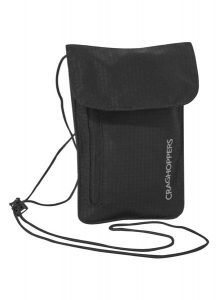Saszetka turystyczna Craghoppers Neck Pouch - black. Czarne nerki i saszetki Craghoppers, bez wzorów, z materiału. Za 78,09 zł.