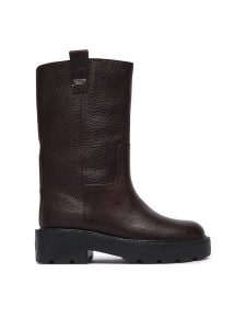 Tommy Jeans Kozaki Tjw Tubular Mid Boots EN0EN03111 Brązowy ciemny. Brązowe kozaki Tommy Jeans, bez wzorów, z jeansu, bez obcasa, bez zapięcia. Za 799,99 zł.