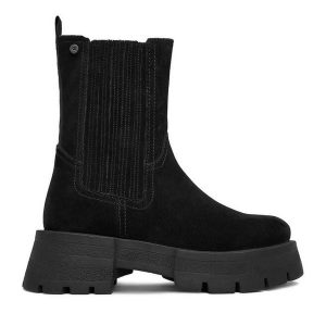 Botki G-Star Raw. Czarne botki G-Star Raw, bez wzorów, bez obcasa, na płaskiej podeszwie, bez zapięcia. Za 379,99 zł.
