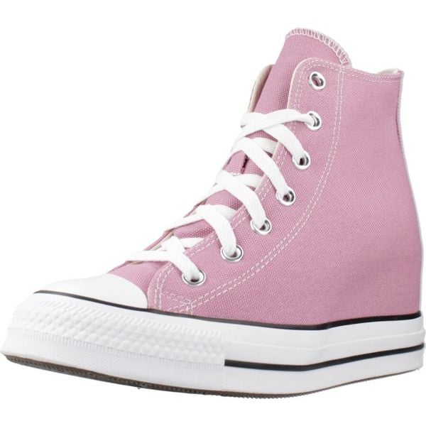 Buty CONVERSE CHUCK TAYLOR ALL STAR CLASSIC WEDGE PLATFORM Rose. Czerwone buty trekkingowe Converse, z tkaniny, bez zapięcia. Za 407,39 zł.