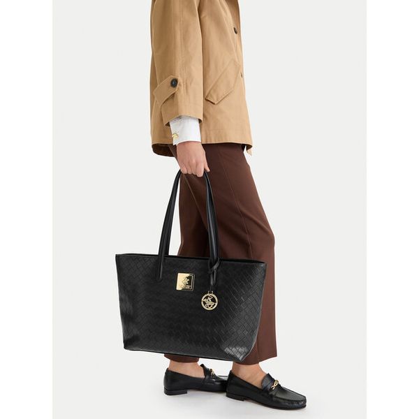 Torebka Beverly Hills Polo Club. Czarne shopper bag Beverly Hills Polo Club, bez wzorów, bez dodatków. Za 229,99 zł.