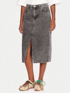 Roxy Spódnica jeansowa Cold Winds ERJDK03039 Szary Regular Fit. Szare spódnice Roxy, xs, bez wzorów, z bawełny. Za 189,99 zł.