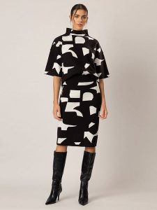 APART Spódnica w kolorze czarno-białym rozmiar: 36/38. Czarne spódnice Apart, bez wzorów, midi. Za 166,49 zł.