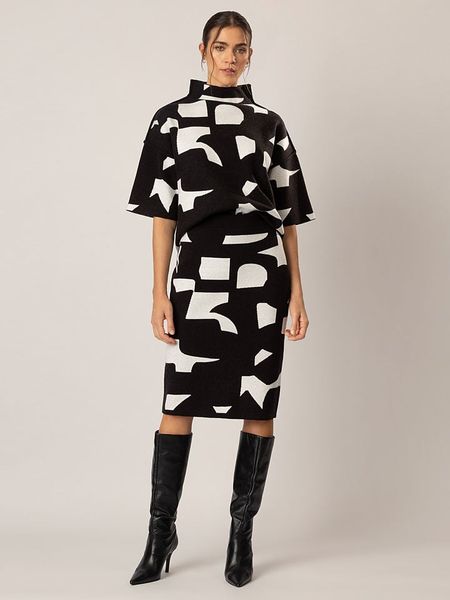 APART Spódnica w kolorze czarno-białym rozmiar: 36/38. Czarne spódnice Apart, bez wzorów, midi. Za 166,49 zł.