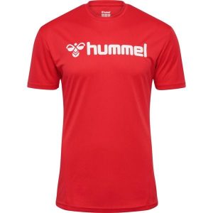 Koszulka Hummel Logo. Czerwone bluzki Hummel, s, bez wzorów, sportowe, bez kołnierzyka, bez ramiączek. Za 119,50 zł.