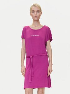 Emporio Armani Sukienka codzienna EW000783 AF12192 UA227 Różowy Regular Fit. Czerwone kombinezony Emporio Armani, s, bez wzorów, z wiskozy, bez kołnierzyka, bez ramiączek. Za 239,99 zł.