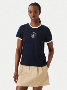 Tommy Hilfiger T-Shirt WW0WW50032 Granatowy Regular Fit. Niebieskie t-shirty TOMMY HILFIGER, s, bez wzorów, z bawełny, bez kołnierzyka, bez ramiączek. Za 249,99 zł.