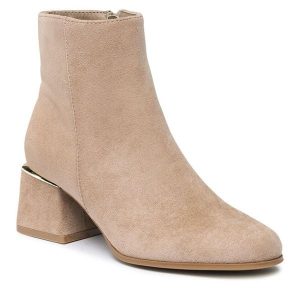 Botki Jenny Fairy. Brązowe botki Jenny Fairy, bez wzorów, bez obcasa, na słupku, bez zapięcia. Za 74,98 zł.