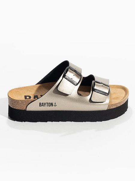 BAYTON Klapki "Japet" w kolorze brązowym rozmiar: 40. Brązowe klapki Bayton, bez wzorów, z otwartym noskiem, bez obcasa. Za 122,09 zł.