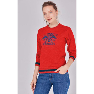 Bluza w kolorze czerwonym. Czerwone bluzy marki Jimmy Sanders, z nadrukiem. W wyprzedaży za 97,95 zł.