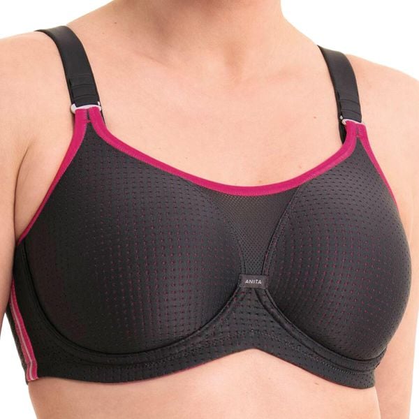 Stanik do biegania Performance WireX z wysoki poziomem podtrzymywania. Szare t-shirty ANITA ACTIVE, s, bez wzorów, z materiału, bez kołnierzyka, bez ramiączek. Za 405,00 zł.