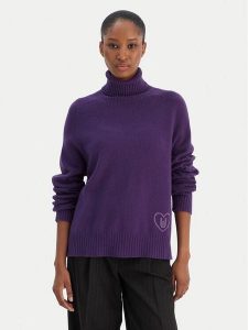 Liu Jo Golf MF5445 MS76L Fioletowy Regular Fit. Fioletowe golfy Liu Jo, bez wzorów, z syntetyku. Za 459,99 zł.