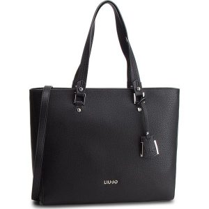 Torebka LIU JO - L Tote Isola N68006 E0033 Nero 22222. Czarne shopper bag marki Liu Jo, ze skóry ekologicznej. W wyprzedaży za 449,00 zł.