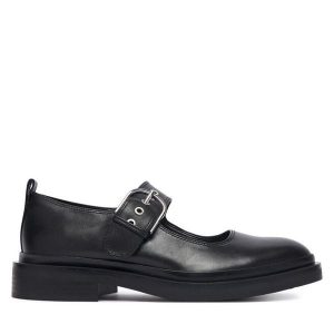 Półbuty Clarks. Czarne półbuty Clarks, bez wzorów, bez obcasa, na płaskiej podeszwie, bez zapięcia. Za 389,99 zł.