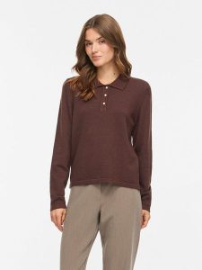Vila Sweter "Ril" w kolorze brązowym rozmiar: XL. Brązowe swetry oversize Vila, xl, bez wzorów, bez ramiączek. Za 129,95 zł.