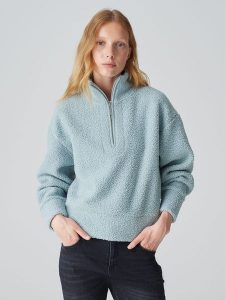 OPUS Bluza polarowa w kolorze błękitnym rozmiar: 42. Niebieskie bluzy Opus, bez wzorów, z polaru, bez kaptura. Za 158,10 zł.