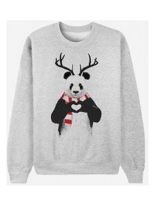 WOOOP Bluza "Xmas Panda" w kolorze szarym rozmiar: M. Szare bluzy Wooop, m, bez wzorów, z bawełny, bez kaptura. Za 74,63 zł.