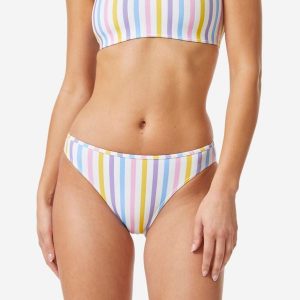 Dół kostiumu kąpielowego surfingowego damski Decathlon Nina Belza. Białe bikini DECATHLON, bez wzorów, z elastanu. Za 39,99 zł.