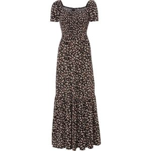 Długa sukienka z mieszanki wiskozy. Czarne sukienki bonprix, bez wzorów, z wiskozy, bez kołnierzyka, bez ramiączek, maxi. Za 139,99 zł.
