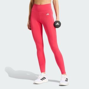 Długie legginsy Optimé Essentials Stash Pocket. Czerwone legginsy ADIDAS, bez wzorów, z elastanu, z podwyższonym stanem, długie. Za 199,00 zł.
