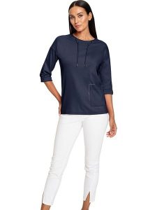 Heine Bluza w kolorze granatowym rozmiar: 40. Niebieskie bluzy Heine, bez wzorów, bez kaptura. Za 70,24 zł.