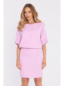 Made of emotion Sukienka w kolorze jasnoróżowym rozmiar: XXL. Różowe sukienki Made Of Emotion, xxl, bez wzorów, bez kołnierzyka, bez ramiączek, mini. Za 254,99 zł.