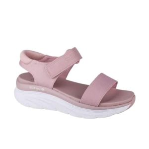 Sandały Skechers Model Dlux Walker New Block Kolor Rose. Czerwone sandały Skechers, bez wzorów, z tkaniny, bez obcasa, bez zapięcia. Za 255,10 zł.