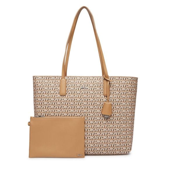 Torebka DKNY. Brązowe shopper bag DKNY, bez wzorów, bez dodatków. Za 789,99 zł.