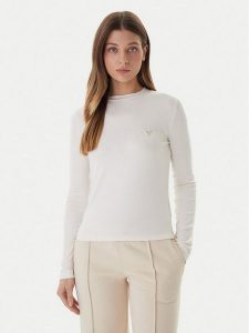 Guess Bluzka V6RI00 KD741 Écru Slim Fit. Bluzki Guess, m, z aplikacjami, z bawełny, bez kołnierzyka, bez ramiączek. Za 199,99 zł.