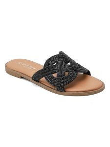 Sixth Sens Klapki w kolorze czarnym rozmiar: 36. Czarne klapki Sixth Sens, bez wzorów, z otwartym noskiem, bez obcasa. Za 100,99 zł.