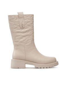 Simple Botki SL-26-02-000036 Beżowy. Brązowe botki Simple, bez wzorów, ze skóry, bez obcasa, na płaskiej podeszwie, bez zapięcia. Za 509,99 zł.