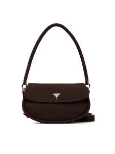 Guess Torebka Danya HWSG99 18190 Brązowy ciemny. Brązowe torebki klasyczne Guess, z aplikacjami, ze skóry, bez dodatków. Za 589,99 zł.