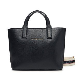 Torebka Tommy Hilfiger. Niebieskie shopper bag TOMMY HILFIGER, bez wzorów, bez dodatków. Za 359,99 zł.
