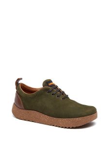 Comfortfusse Skórzane sneakersy w kolorze khaki rozmiar: 43. Brązowe trampki Comfortfüße, bez wzorów, z nubiku, bez zapięcia. Za 281,10 zł.