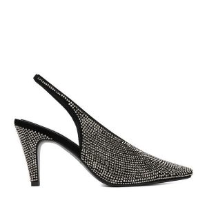 Czółenka Eva Minge. Czarne czółenka Eva Minge, bez wzorów, bez obcasa, bez zapięcia. Za 479,99 zł.