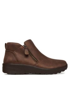Skechers Botki Lovely Vibe 158952/CHOC Brązowy. Brązowe botki Skechers, bez wzorów, z materiału, bez obcasa, na płaskiej podeszwie, bez zapięcia. Za 229,99 zł.