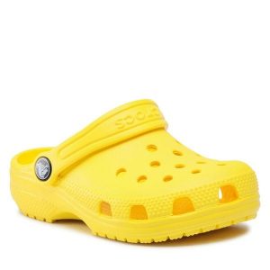 Klapki Crocs. Żółte klapki Crocs, bez wzorów, bez obcasa. Za 189,99 zł.