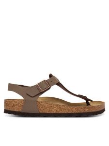 Birkenstock Sandały 147131 Brązowy. Brązowe sandały Birkenstock, bez wzorów, ze skóry, bez obcasa, na płaskiej podeszwie, bez zapięcia. Za 469,99 zł.
