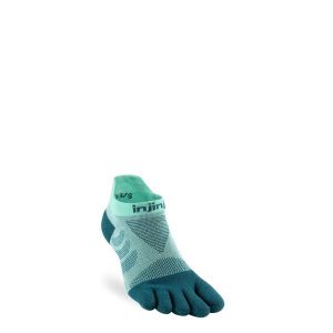 Skarpety do biegania damskie Injinji Ultra Run No-Show. Zielone skarpetki Injinji, bez wzorów. Za 79,99 zł.
