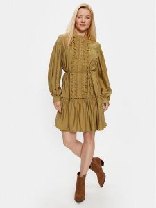 Bruuns Bazaar Sukienka codzienna Karla BBW3388 Zielony Regular Fit. Zielone kombinezony Bruuns Bazaar, na co dzień, bez wzorów, z wiskozy, bez kołnierzyka, bez ramiączek, proste. Za 439,99 zł.