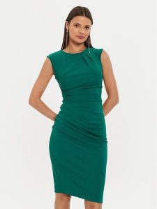 Rinascimento Sukienka koktajlowa CFC0119757003 Zielony Regular Fit. Zielone kombinezony Rinascimento, xs, bez wzorów, z syntetyku, wizytowe, bez kołnierzyka, bez ramiączek. Za 269,99 zł.