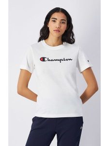 Champion Koszulka w kolorze białym rozmiar: XL. Białe bluzki Champion, xl, bez wzorów, z bawełny, bez kołnierzyka, bez ramiączek. Za 48,28 zł.